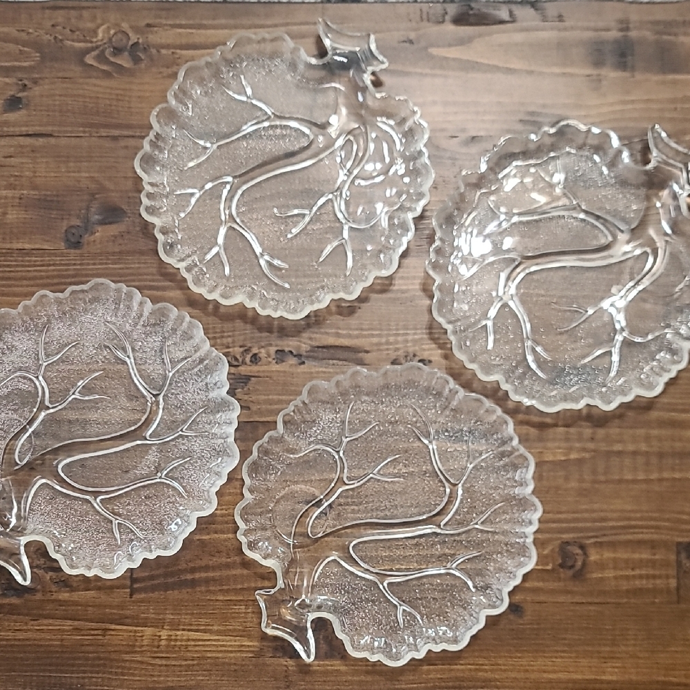 Vintage Hazel Atlas Tree Of Life Snack Tray Plate Only Set Of 4